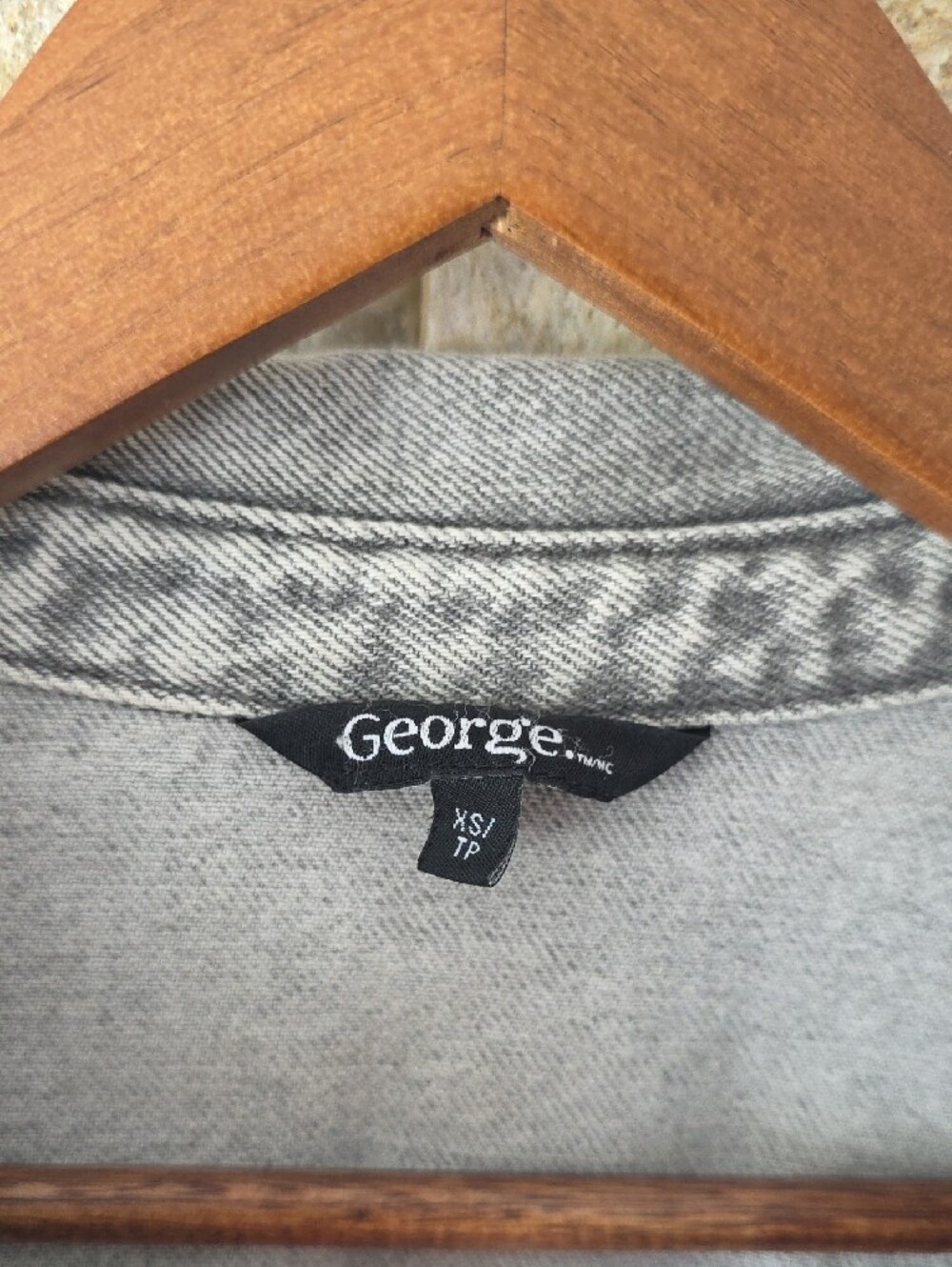 George Gray Washed Denim Button-Down Jacket - Picture 2 of 6